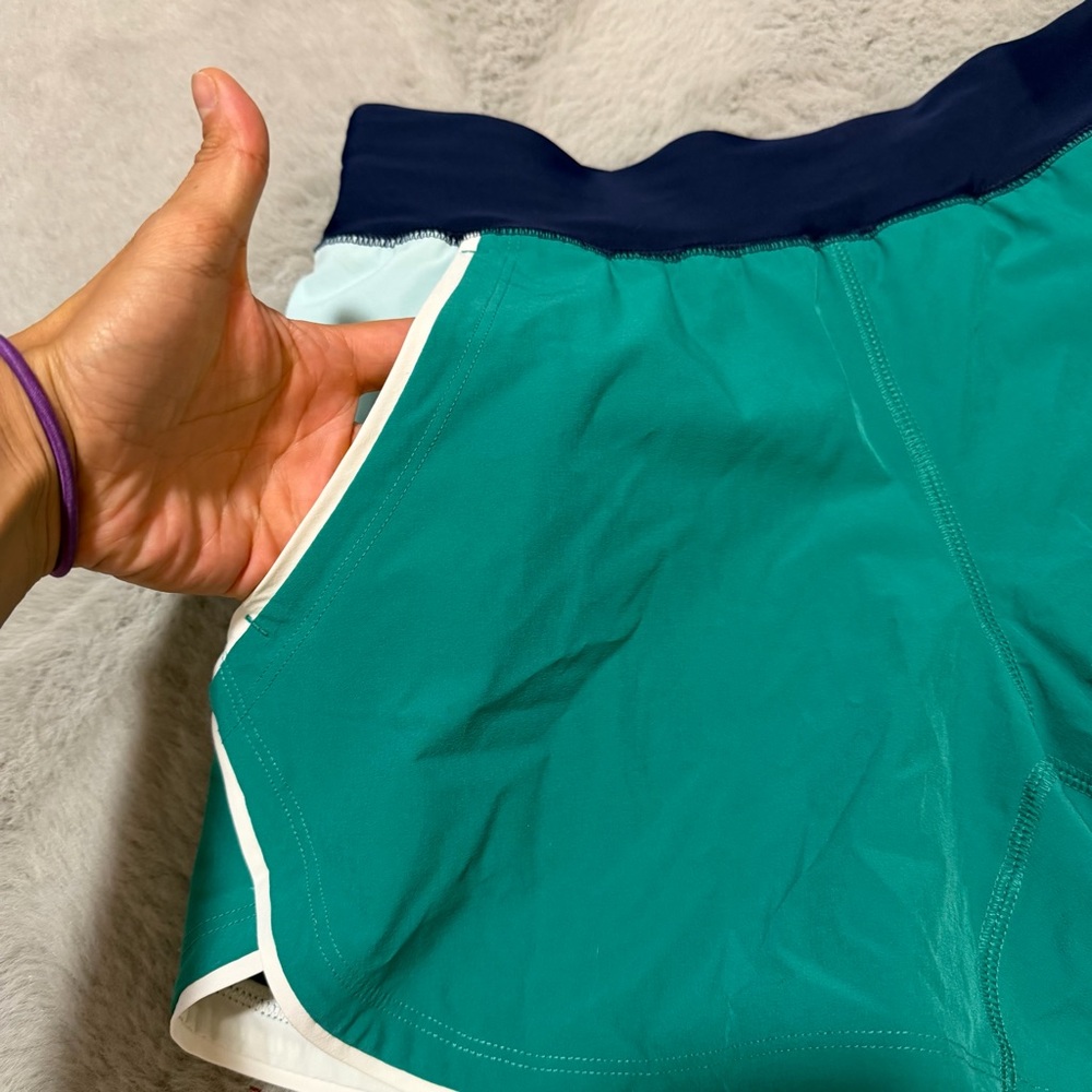 Lands' End SunShade UPF 50 5" Swim Board Shorts with Panty Size 4 Green Pockets - Picture 6 of 12